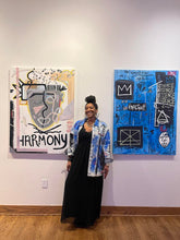 Load image into Gallery viewer, Influence original abstract painting from Andromeda Cook’s 10K Collection on display at the October Art Gallery in Philadelphia. House of Purpose Collection reimagined home decor