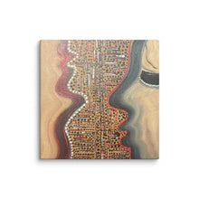 Load image into Gallery viewer, Divine Reflection gallery canvas print by Philadelphia artist Andromeda Cook featuring two mirrored profiles symbolizing reflection and inner awareness.