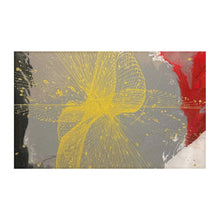 Load image into Gallery viewer, Grace Over Chaos yellow and gray abstract rug design by artist Andromeda Cook. House of Purpose Collection