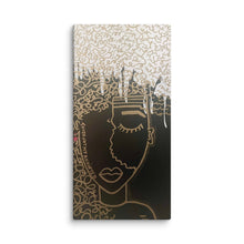 Load image into Gallery viewer, Touch Not My Anointed artwork by Andromeda Cook showing flowing gold lines forming many faces within one face symbolizing God’s children