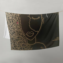 Load image into Gallery viewer, Art blanket inspired by Touch Not My Anointed message featuring bold line work and protective symbolism by Andromeda Cook