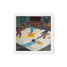 Load image into Gallery viewer, Rookie Years framed canvas print by Andromeda Cook from the Childhood Memories Series
