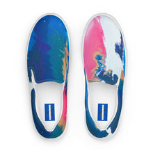 Load image into Gallery viewer, Colorful abstract art canvas sneakers designed by Andromeda Cook inspired by the Pursuit of Happiness painting House of Purpose
