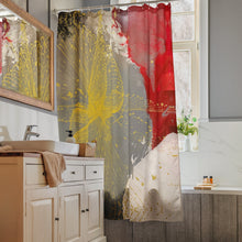 Load image into Gallery viewer, Grace Over Chaos abstract art shower curtain by Andromeda Cook
