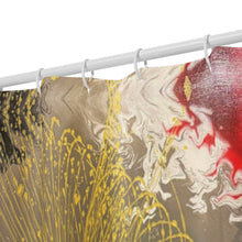 Load image into Gallery viewer, Grace Over Chaos luxury abstract art shower curtain for bathroom decor by Andromeda Cook
