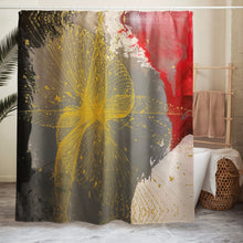 Load image into Gallery viewer, Grace Over Chaos modern abstract bathroom shower curtain by Andromeda Cook
