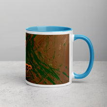 Load image into Gallery viewer, Collector art mug with light blue interior featuring the phrase Keep Ya Head Up and original artwork by son Lamonte from Andromeda Cook Studio
