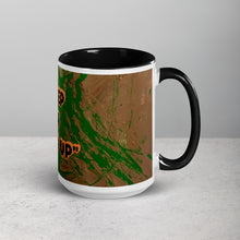 Load image into Gallery viewer, Inspirational Keep Ya Head Up mug with black interior featuring expressive artwork from Lamonte  and Andromeda Cook Studio
