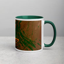 Load image into Gallery viewer, Inspirational quote mug with dark green interior featuring the phrase Keep Ya Head Up and artwork by Lamonte from Andromeda Cook Studio
