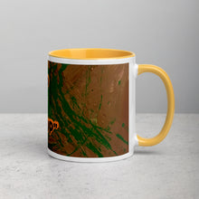 Load image into Gallery viewer, Inspirational quote mug with golden yellow interior featuring the message Keep Ya Head Up and artwork by Lamonte
