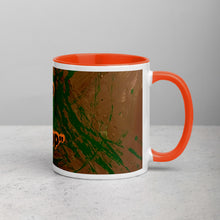 Load image into Gallery viewer, Inspirational quote mug with orange interior featuring the message Keep Ya Head Up and artwork by Lamonte from Andromeda Cook Studio
