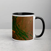 Load image into Gallery viewer, Motivational Keep Ya Head Up mug with black interior featuring expressive artwork from Andromeda Cook Studio.
