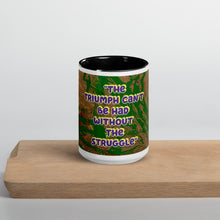 Load image into Gallery viewer, Inspirational perseverance quote mug inspired by Olympic legend Wilma Rudolph featuring original artwork from Andromeda Cook Studio.
