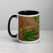 Load image into Gallery viewer, Positive affirmation Keep Ya Head Up mug with black interior and original artwork from Andromeda Cook Studio.
