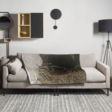 Load image into Gallery viewer, Art blanket inspired by Touch Not My Anointed message featuring bold line work and protective symbolism by Andromeda Cook
