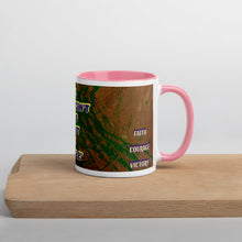 Load image into Gallery viewer, Motivational Wilma Rudolph quote mug with pink interior featuring artwork by Lamonte from Andromeda Cook Studio.
