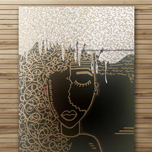 Load image into Gallery viewer, Anointed original abstract painting by Philadelphia artist Andromeda Cook featuring symbolic face and spiritual message Touch Not My Anointed
